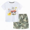 thumbnail image 1 of kpoplk Toddler Boys T-shirts and Shorts 2 Pcs Dinosaur Short Set Summer Clothes Outfit Size 4-5 Years,White, 1 of 9