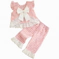 thumbnail image 1 of kpoplk Toddler Girl Clothes Baby Girl Sleeveless Clothing Summer Outfit 2-6 Year Little Matching Sleeveless Top Long Pants Set 2Pcs Size 9-12 Months,Pink, 1 of 8