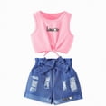 thumbnail image 1 of kpoplk Toddler Girl Clothes Layered Ruffle Top Floral Shorts Cute Toddler Girls Summer Outfits 2Pcs Clothing Set(Pink,7-8 Y), 1 of 5