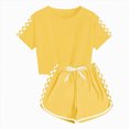 thumbnail image 1 of kpoplk Toddler Girl Clothes Summer Outfit Set Ruffle Sleeve Top and Shorts Soft Stretchy 2 Piece 12M-4T(Yellow,9-10 Y), 1 of 6