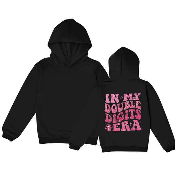 kpoplk Toddler Kids Boy Girl Clothes Unisex Solid Color Hoodie Sweatsuit Long Sleeve Warm Fleece Pullover Tops(Black,E)