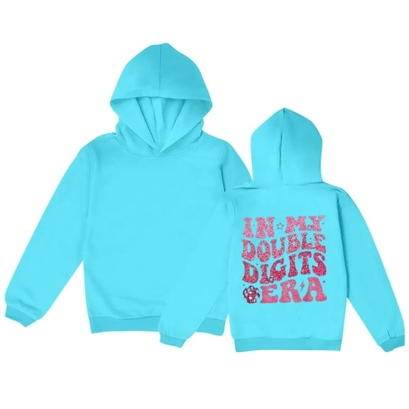 kpoplk Toddler Kids Boy Girl Clothes Unisex Solid Color Hoodie Sweatsuit Long Sleeve Warm Fleece Pullover Tops(Blue,F)