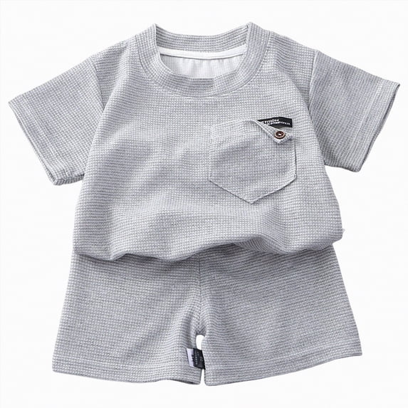 kpoplk Toddler Kids Boy Short Sleeve Dinosaur Graphic Tee Casual Shorts Summer 2 Piece Outfit 3T(Grey,2-3 Y)
