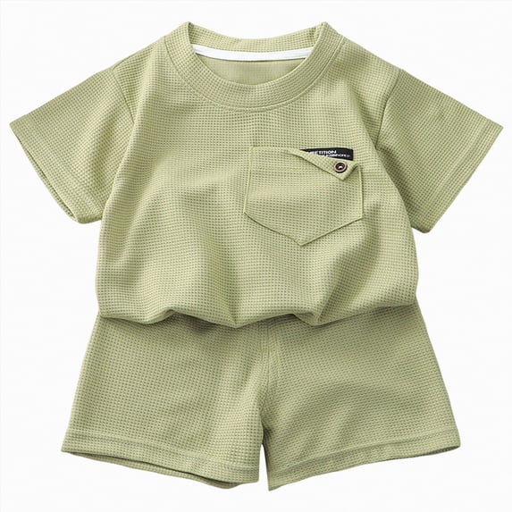 kpoplk Toddler Kids Boy Short Sleeve Dinosaur Graphic Tee Casual Shorts Summer 2 Piece Outfit 3T(Light Green,6-12 M)