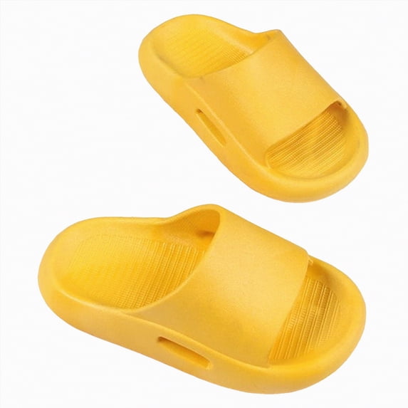 kpoplk Toddler Little Kids Slide Sandals Dinosaur Beach Pool Shower Slides Anti-Slip Home Bath Slippers Cute Summer Outdoor Shoes(Yellow,36)
