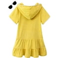 thumbnail image 1 of kpoplk Tutu Dresses For Toddler Girls Little Girls Swim Cover Up Kids Swimsuit Coverup Zip Up Beach Bathing Suit Hooded(Yellow), 1 of 5