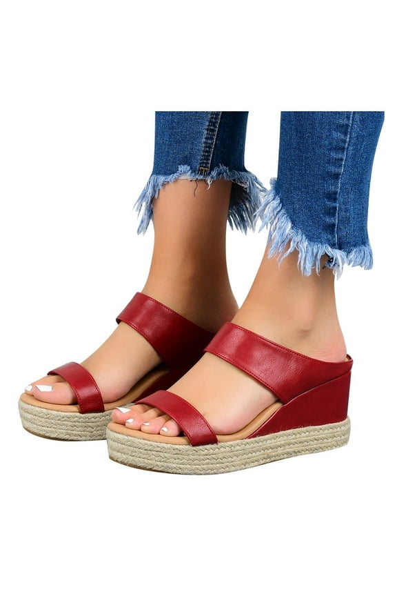 Wedges For Women, Womens Wedge Ankle Strap Closed Cap Toe Platform Heeled Sandals Womens Sandals