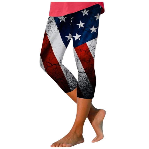 kpoplk Women Yoga Pants High Waist, Workout Capri Leggings Tummy Control Pant for Sports Running Gym(Navy,M)