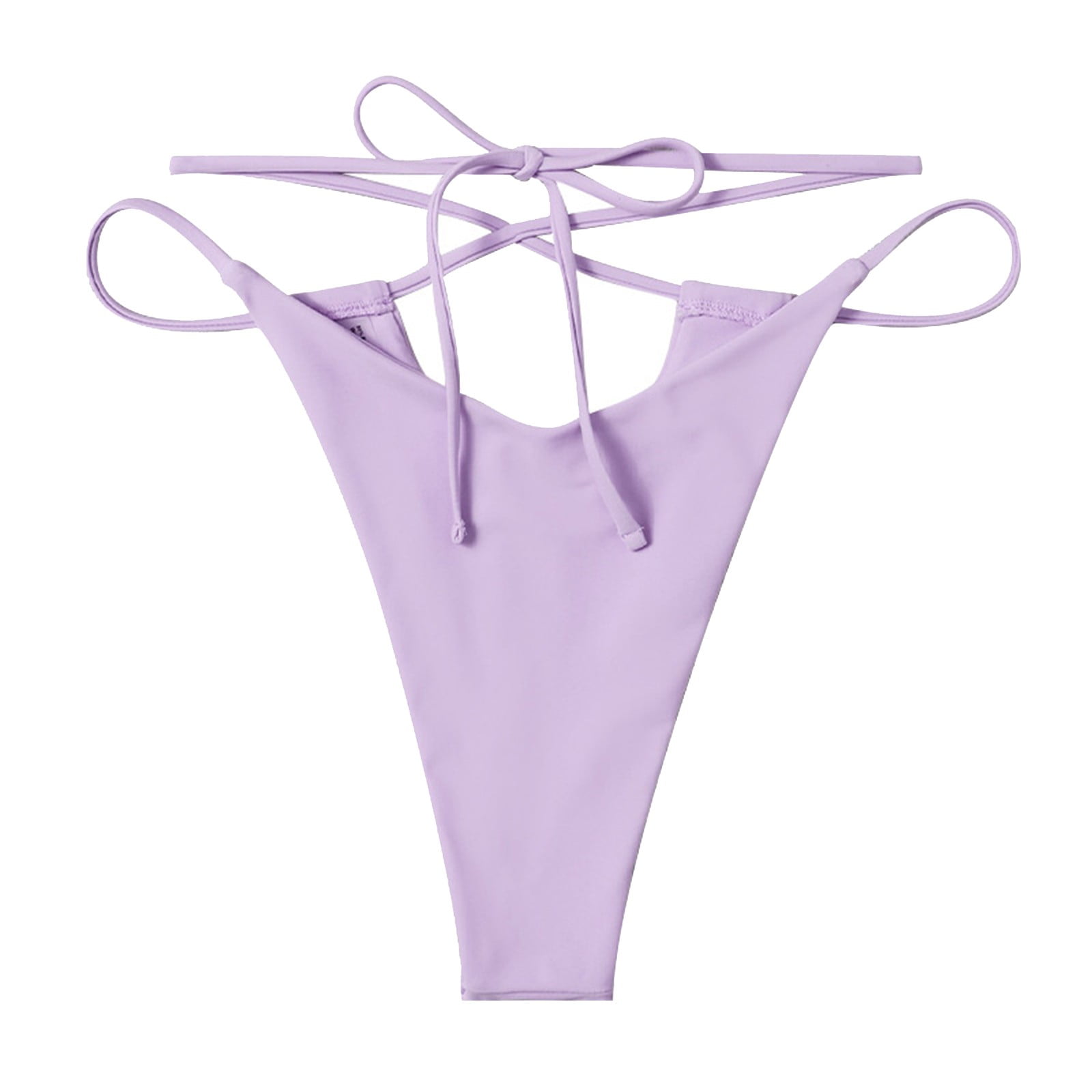 kpoplk Women's Tie Side Bikini Bottoms Mid Rise String Bathing Suits ...
