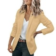 thumbnail image 1 of kpoplk Womens Blazer, Womens Casual Blazers Puff Sleeve Open Front Office Blazers Bussiness Jackets Work Suit with Pockets Women Blazers(Khaki,XL), 1 of 5