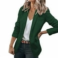 thumbnail image 1 of kpoplk Womens Casual Long Sleeves Open Front Basic Solid Formal Blazer Jacket Coat Outwear for Office Work Green,4XL, 1 of 3