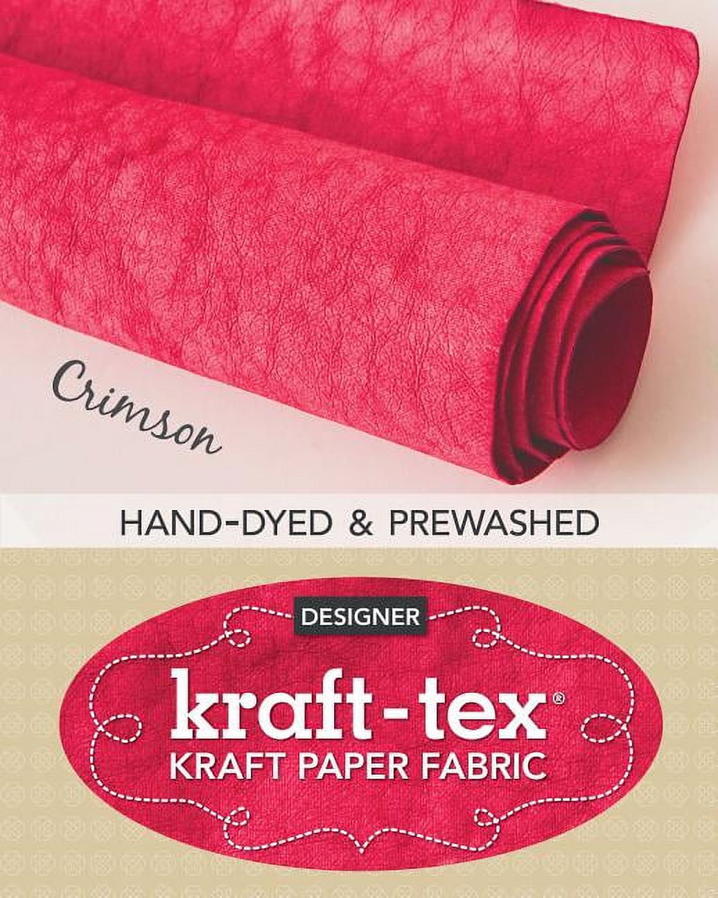 kraft-tex Designer: kraft-tex Roll Crimson Hand-Dyed & Prewashed : Kraft Paper Fabric, 18.5” x 28.5" Roll (General merchandise)