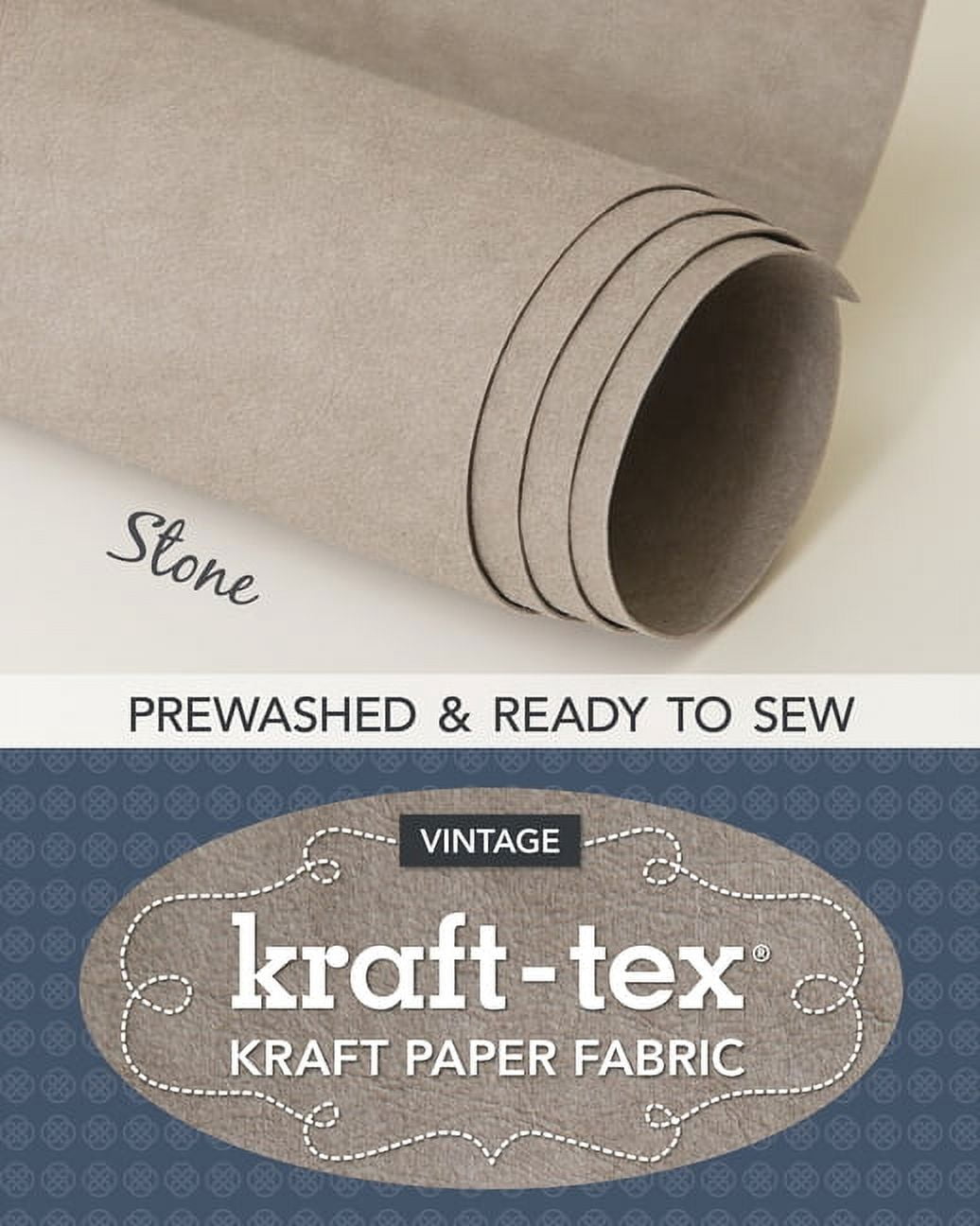 Kraft-Tex Vintage: Kraft-Tex Roll Stone Prewashed & Ready to Sew: Kraft Paper Fabric, 18.5" X 28.5 Roll (Other)