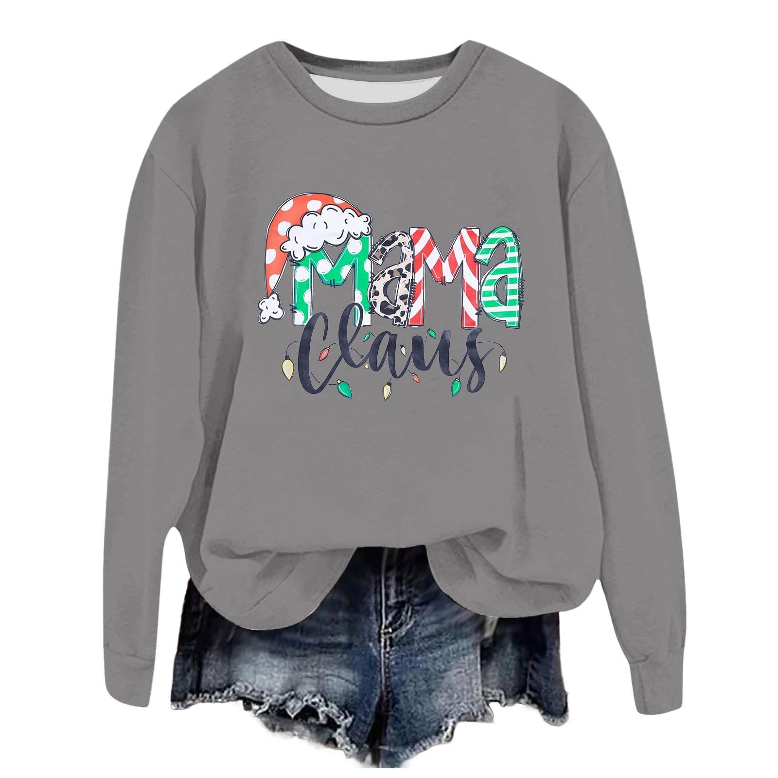 Double Take Full Size Christmas Drawstring Long Sleeve Hoodie