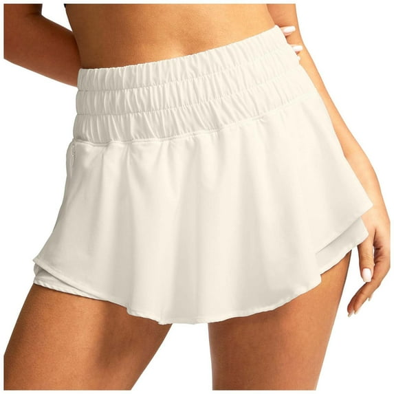 krdevn Womens Asymmetrical Layered Skort, High Waist Double Layered Skort for Yoga Fitness Tennis & Breathable Summer Workout Wear, Flowy Shorts for Women,for Size XXL