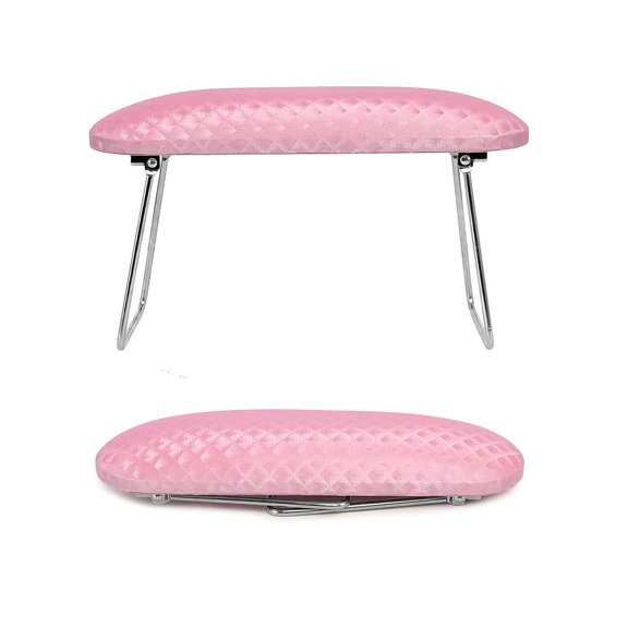 krofaue Nail Arm Rest,Professional Microfiber Leather Nail Hand Rest Stand Arm Rest for Acrylic Nails Cushion Hand Holder with Non-slip - Nail Technician Use Must HavePink E22