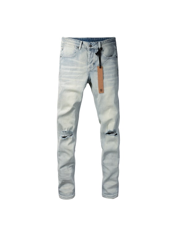 ksubiMen's Slim Fit Stretch Jeans Ripped Skinny Jeans for Men, Distressed Straight Leg Fashion Comfort Flex Waist Pants