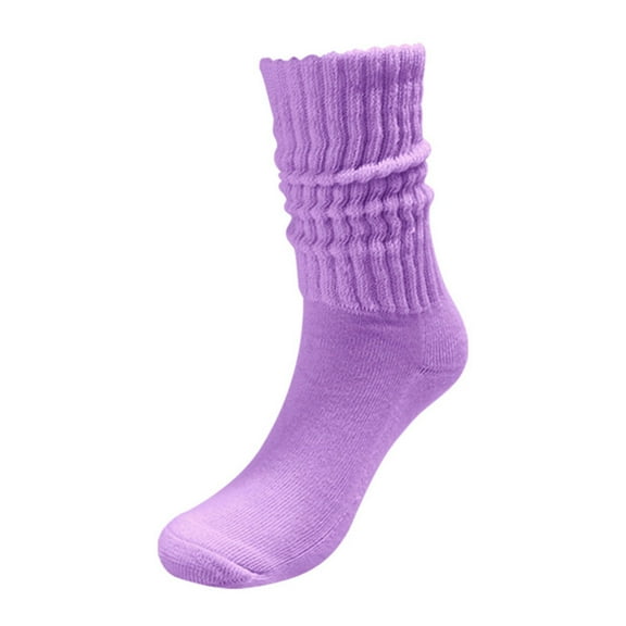 ktowifly 3 Pairs Knitting Cotton Socks for Women Casaul Breathable Soft Comfy Solid Color Trendy Sock