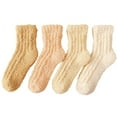 thumbnail image 1 of ktowifly 4 Pairs Fuzzy Crew Socks for Women Thermal Thick Winter Warm Soft Comfy Trendy Sleepwear Sock, 1 of 3