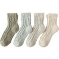 thumbnail image 1 of ktowifly 4 Pairs Fuzzy Crew Socks for Women Thermal Thick Winter Warm Soft Comfy Trendy Sleepwear Sock, 1 of 3