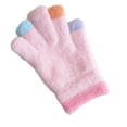 thumbnail image 1 of ktowifly Boy Girls Fuzzy Gloves Kids Color Block Cute Winter Warm Thick Cycling Glove for Cold Weather, 1 of 4