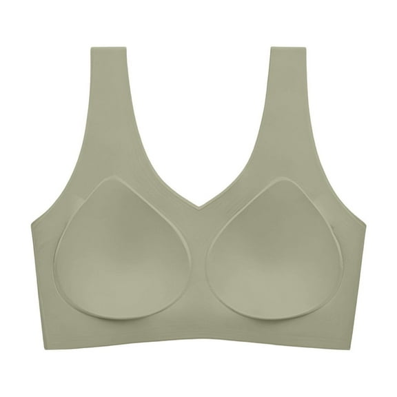 ktowifly Bras for Women Wide Straps Vest Crewneck Soft Wireless Underwear Solid Color Comfortable Lightweight Bra