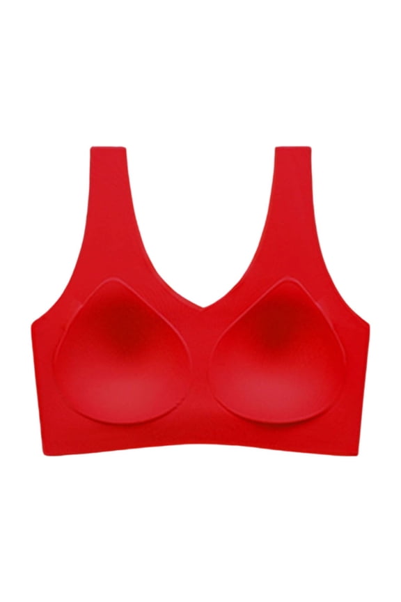 Bras for Women Wide Straps Vest Crewneck Soft Wireless Underwear Solid Color Comfortable Lightweight Bra
