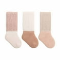thumbnail image 1 of ktowifly Children's 3 Pairs Thermal Socks Color Block Thick Solid Color Warm Comfortable Fall Winter Mid Tube Sock, 1 of 2