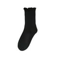 thumbnail image 1 of ktowifly Crew Socks for Women Casual Solid Color Ruffle Soft Breathable Strench Casual Workout Trendy Sock, 1 of 2