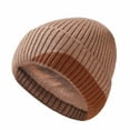 thumbnail image 1 of ktowifly Fleece Lined Knitted Caps for Women Men Winter Warm Thermal Comfy Ribbed Color Block Trendy Hat, 1 of 5
