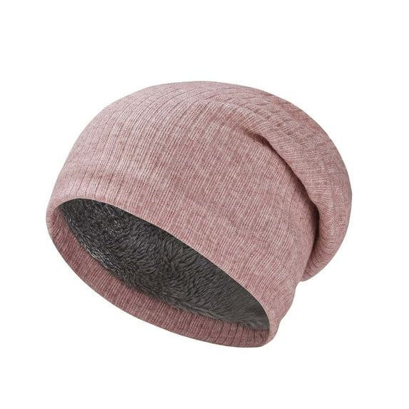 ktowifly Fleece Lined Knitted Caps for Women Men Winter Warm Thermal Soft Comfy Solid Color Trendy Hat