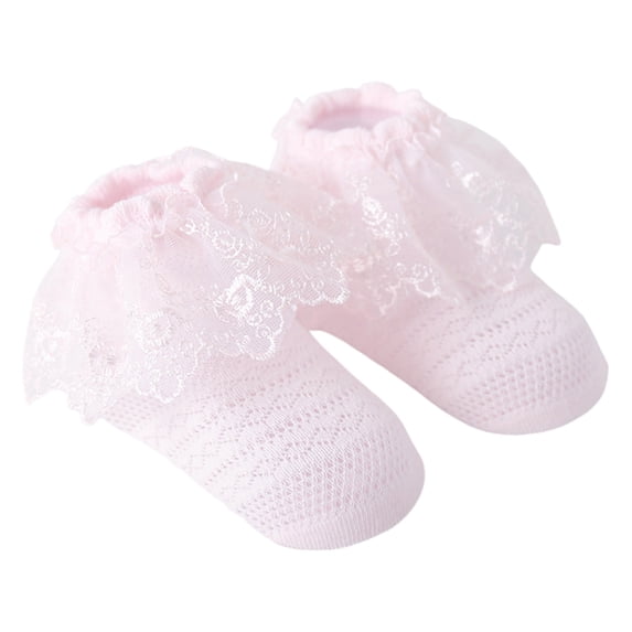 ktowifly Girls Crew Socks Cute Lace Ruffle Frilly Mesh Solid Color Dress Dance Ankle Sock for Festival