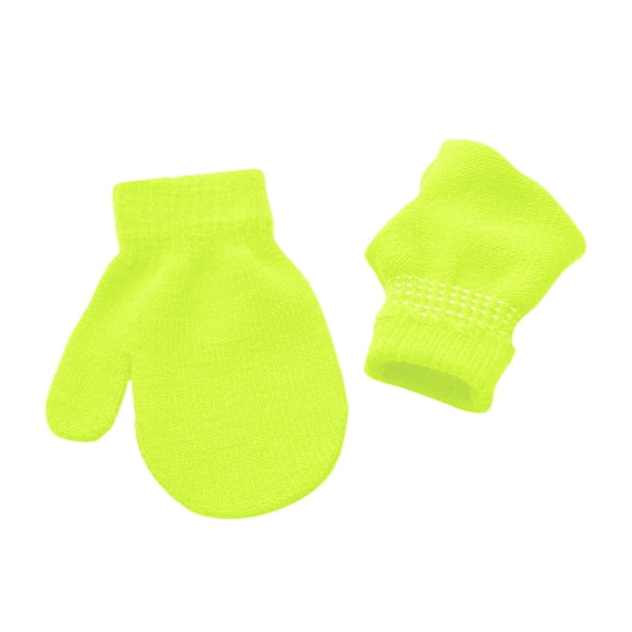 ktowifly Knit Mitten Kids Thicken Thermal Warm Soft Comfy Strench Solid Color Cute Gloves for Cold Weather