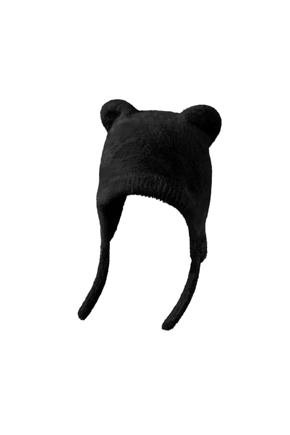 Knittd Hats for Women Winter Warm Cute Ear Flaps with Strap Snow Cap Solid Color Soft Comfy