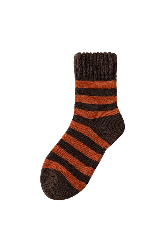 Mens Fleece Lined Thick Warm Socks Striped Soft Comfy Casual Crew Trendy Winter Sock Sleepwear