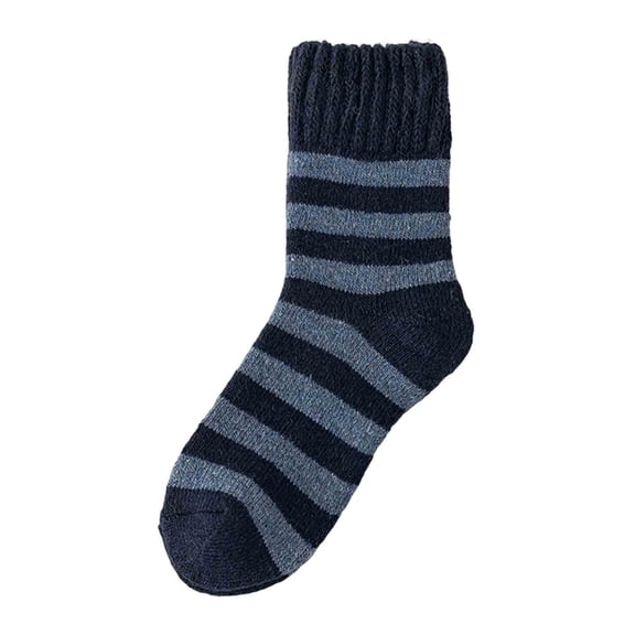ktowifly Mens Fleece Lined Thick Warm Socks Striped Soft Comfy Casual Crew Trendy Winter Sock Sleepwear