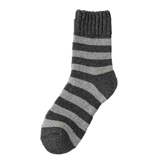 ktowifly Mens Fleece Lined Thick Warm Socks Striped Soft Comfy Casual Crew Trendy Winter Sock Sleepwear