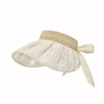 thumbnail image 1 of ktowifly Straw Hats for Women Summer Foldable Wide Brim Empty Top Lightweight Beach Cap for Vacation, 1 of 7