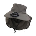 thumbnail image 1 of ktowifly Wide Brim Hat with Fan Outdoor Powered USB Charging Going out Cap with Drawstring for Men Women, 1 of 2