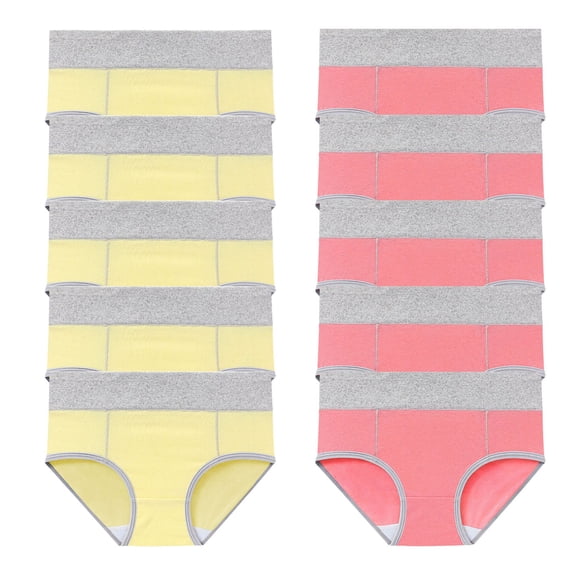 ktowifly Women's 10 Pack Underwear Solid Color Comfortable Stretch Cotton Briefs Multi-pack Full Coverage Briefs Panties