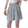 thumbnail image 1 of ktowifly Womens Striped Shorts Pajama Pants Casual Elastic Drawstring Waist Soft Comfy Sleepwear with Pockets, 1 of 4