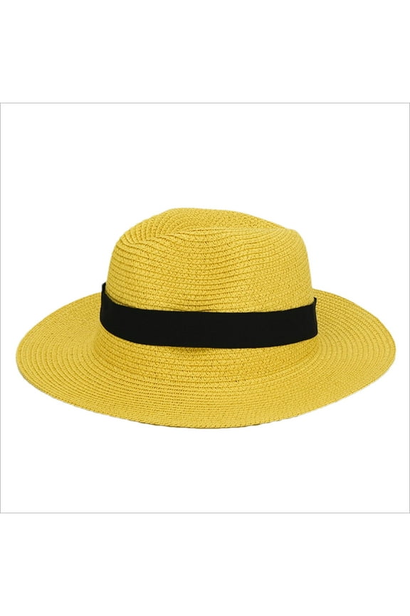 Womens Wide Brim Straw Visors Hat Breathable Lightweight Beach Vacation Cap for Going Out