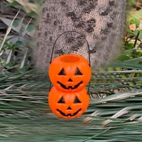 kttectoa 2pcs Halloween Pumpkin Bucket Small Plastic Pumpkin Bucket for Kids Pumpkin Bucket Pumpkin Pail Halloween Candy Bucket Halloween Pumpkin Basket Halloween Party Decorations