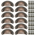 thumbnail image 1 of kttectoa Antique Cup Handle Pull 12-Pack Kitchen Cabinet Drawer Door Strong Hardware Brushed Brass Finish Mounting Screws Included Christmas Gifts Home, 1 of 1