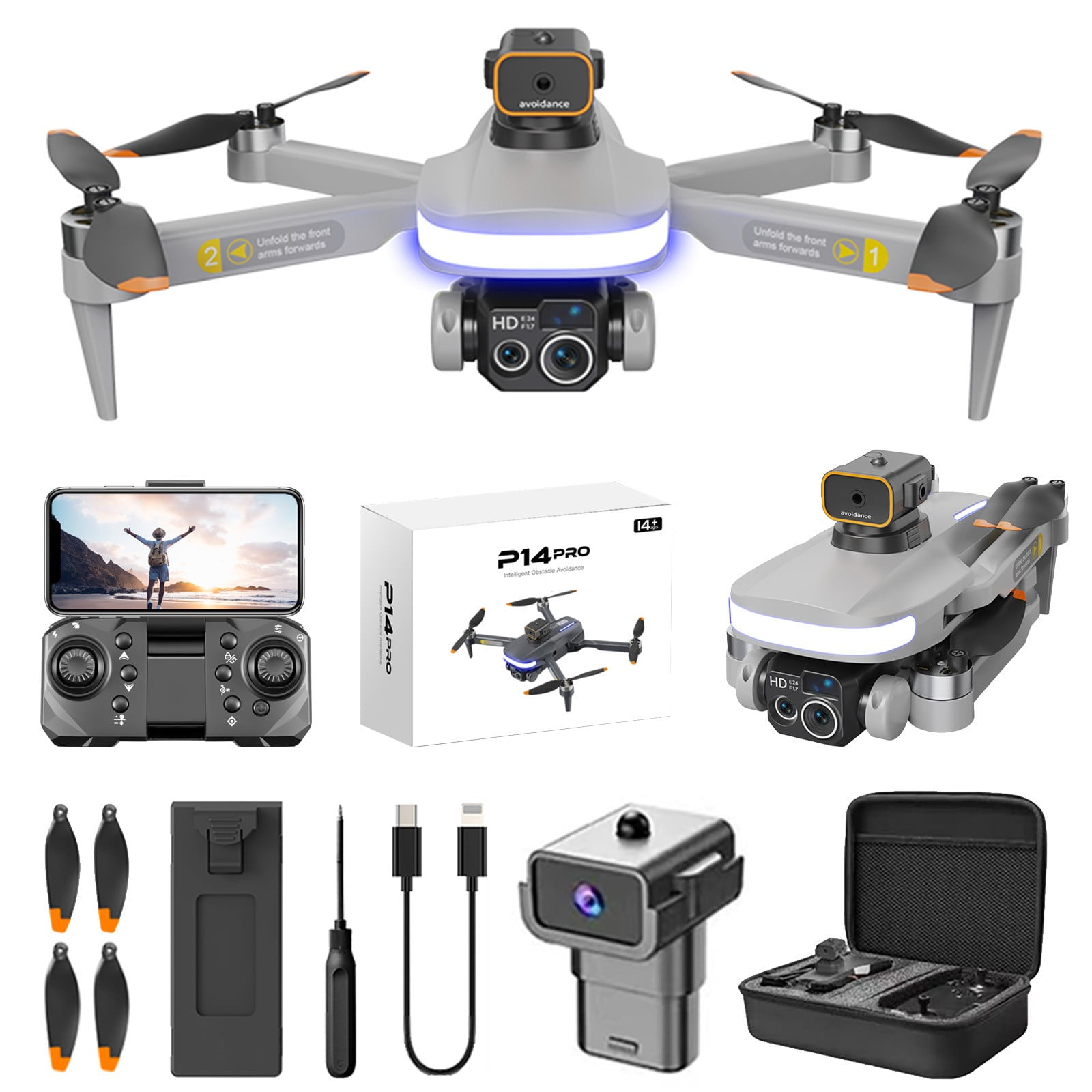 kttectoa Drones Gifts 2.4G WIFI FPV Drone with 4K Camera for Adults, RC ...