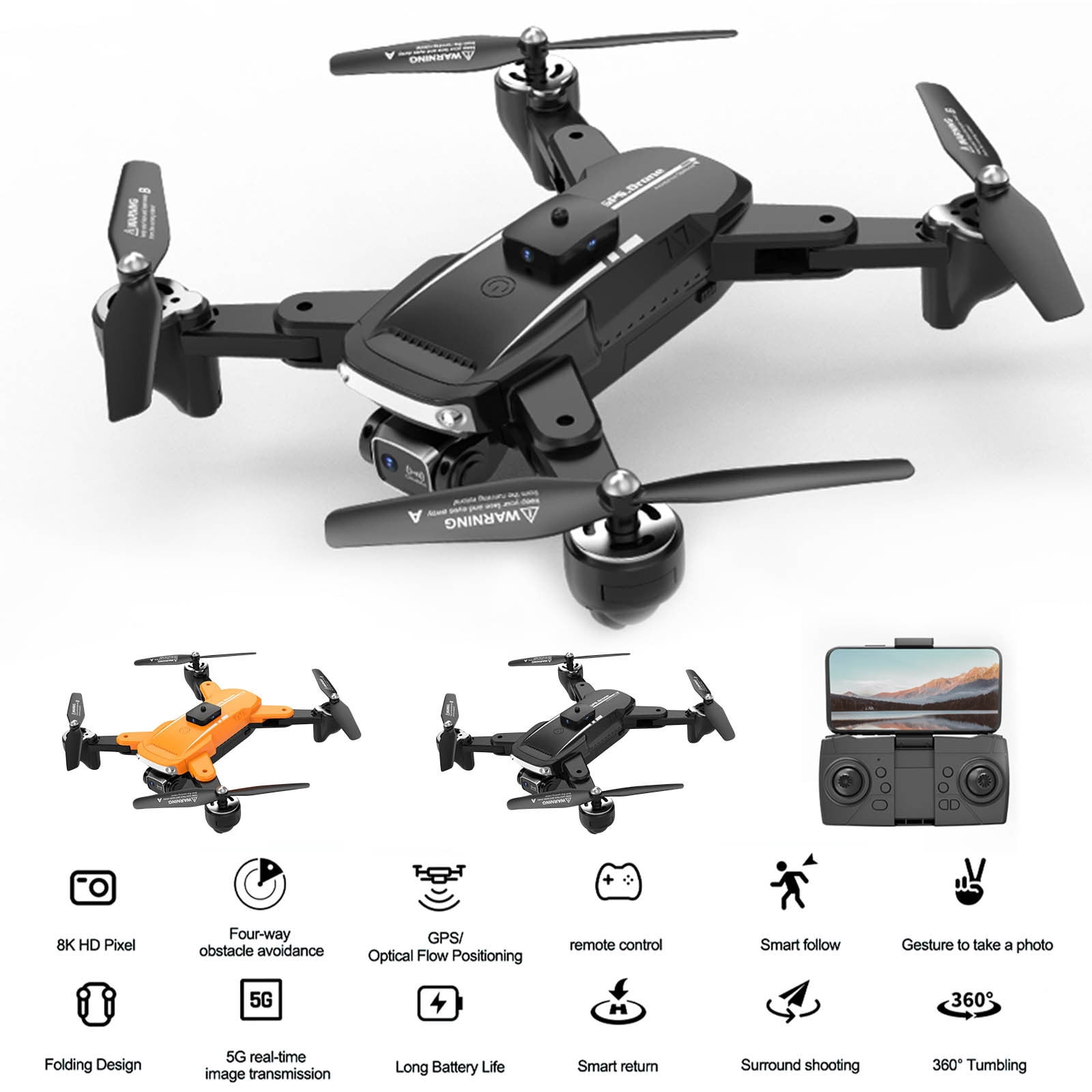 kttectoa Drones Gifts 2023 NEW 4K Camera RC Drone Camera 360º Obstacle ...