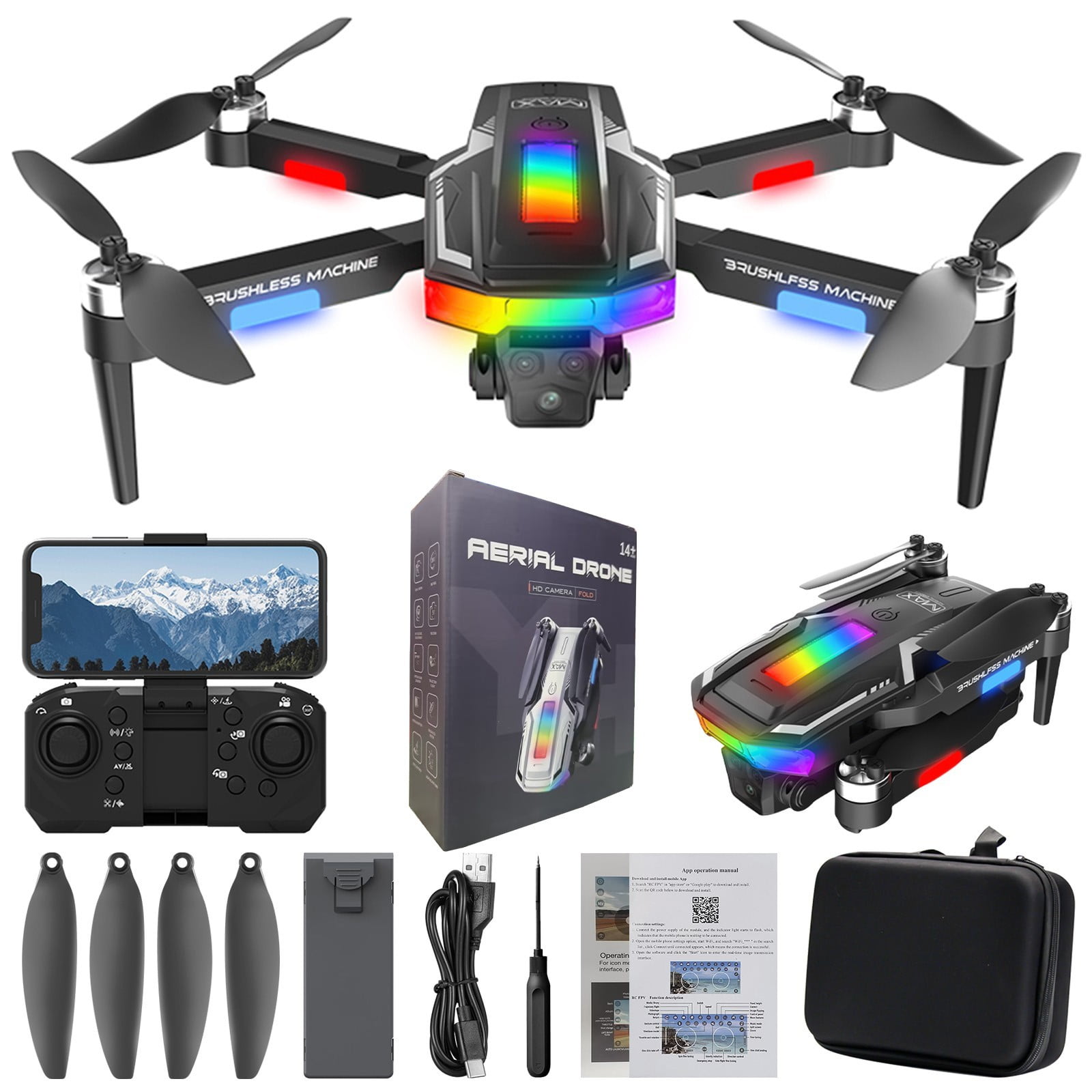 kttectoa Drones Gifts FPV Drone with ESC Camera Brushless Motor and ...