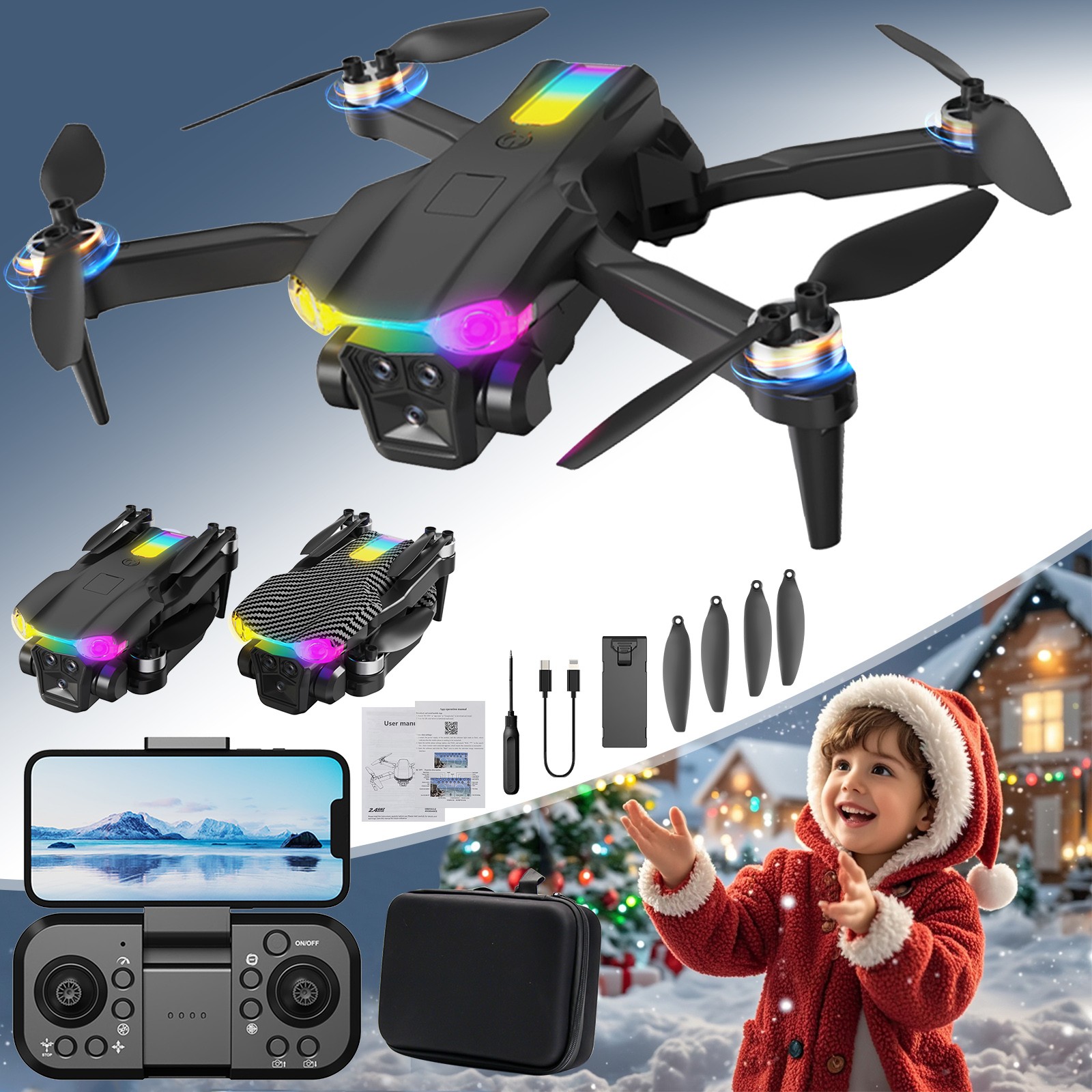 kttectoa Drones Gifts FPV Drone with ESC Camera Brushless Motor Drones ...