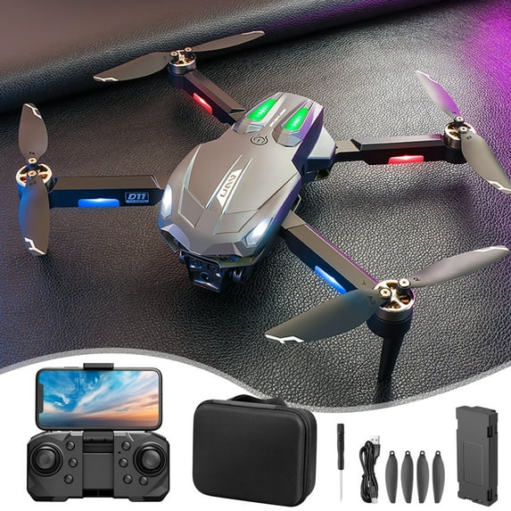 kttectoa Drones Gifts FPV Drone with ESC Camera Brushless Motor Drones 2.4G RC Quadcopter with Cool LED Lights Altitude Hold Obstacle Avoidance for Adults Christmas