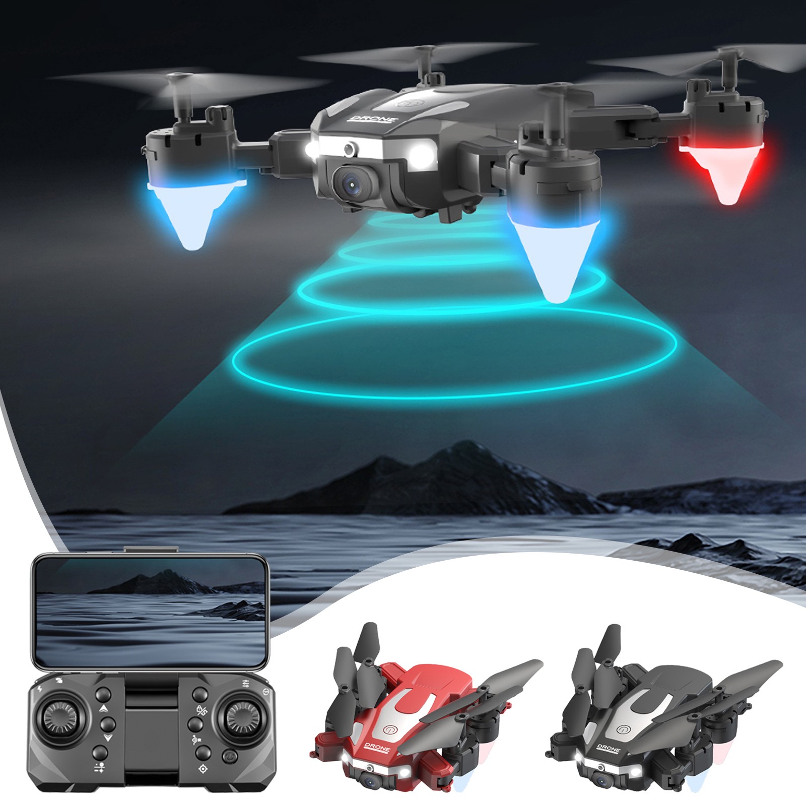 kttectoa Drones Gifts Foldable Drone with 1080P Camera FPV Drone for ...